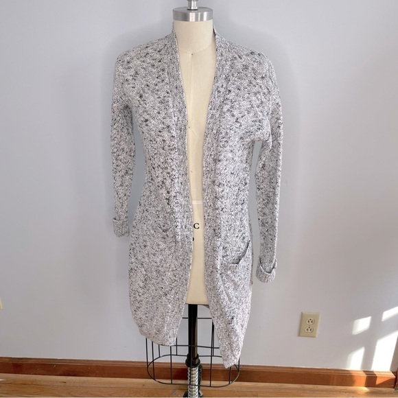 Two by Vince Camuto Lomg Open Cardigan Duster- Black and White Mixed- Size XS - Picture 1 of 6